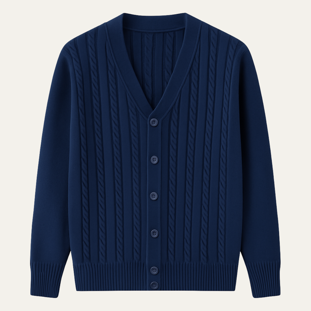 Men's Classic Cable Knit Cardigan Button Up
