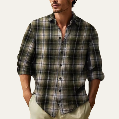 Men's Plaid Flannel Shirt Casual Button Down