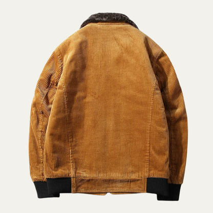 Men's Corduroy Thermal Jacket Fur Collar