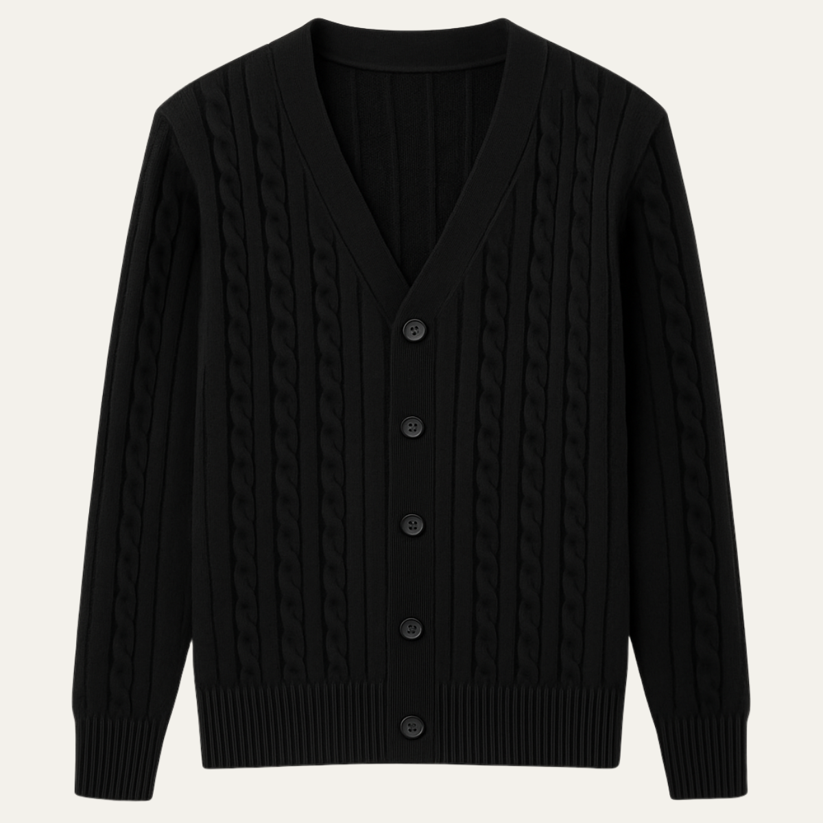 Men's Classic Cable Knit Cardigan Button Up