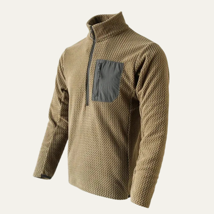 Men's Thick Waffle Knit Fleece Half Zip Sweater
