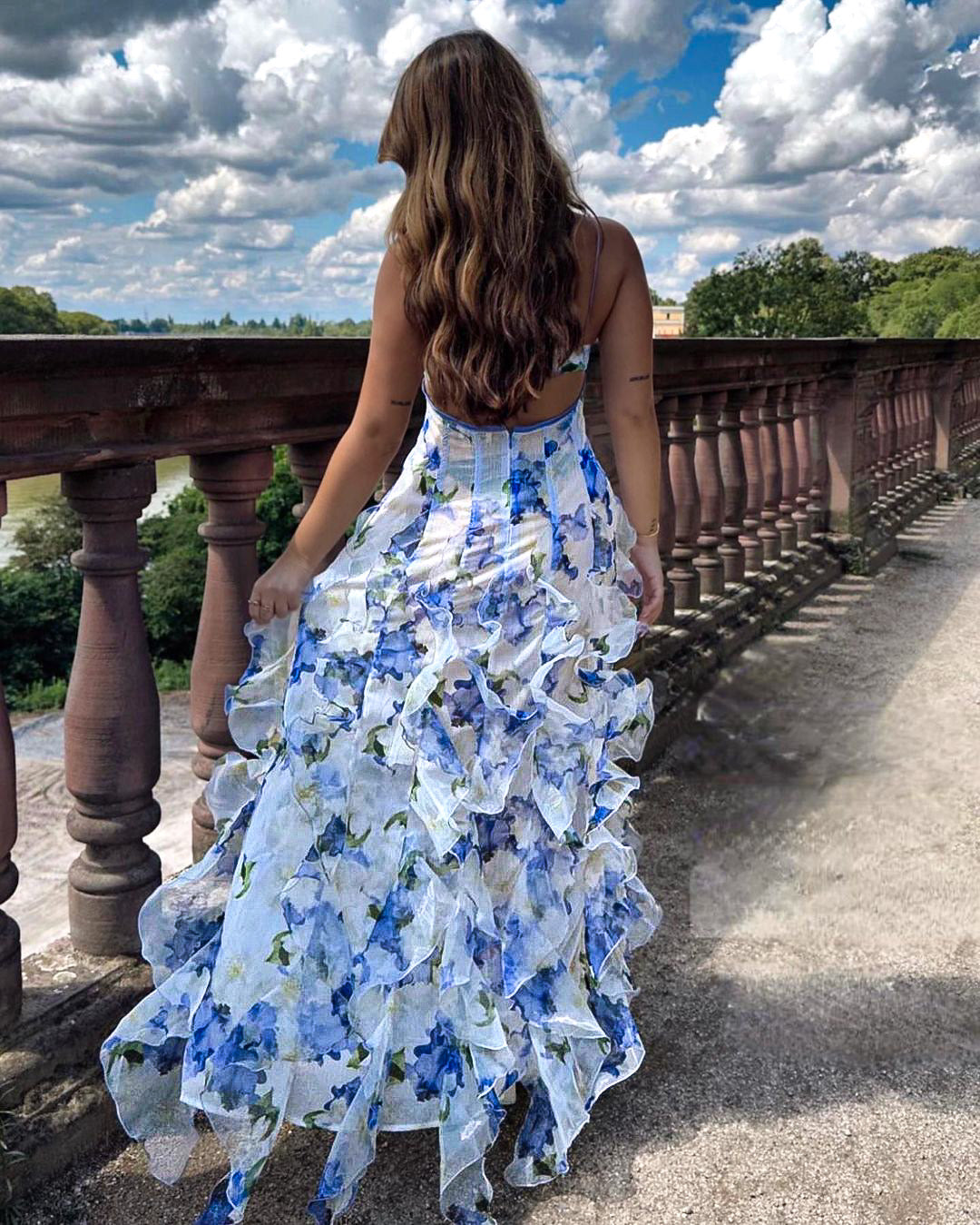 Women's Floral Ruffle Dress