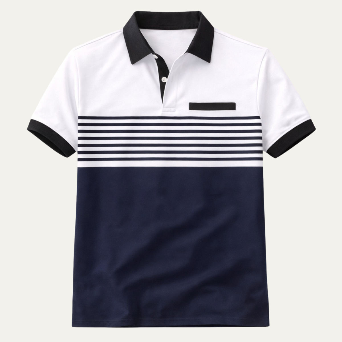 Men's Slim Fit Striped Polo Shirt - VibreMode