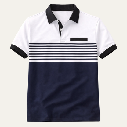 Men's Slim Fit Striped Polo Shirt - VibreMode