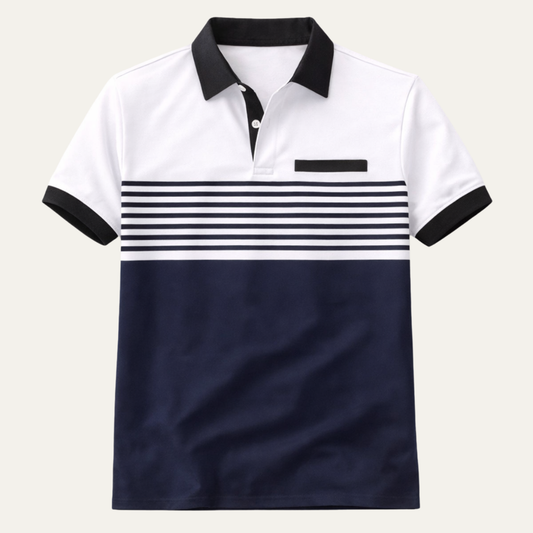 Men's Slim Fit Striped Polo Shirt - VibreMode