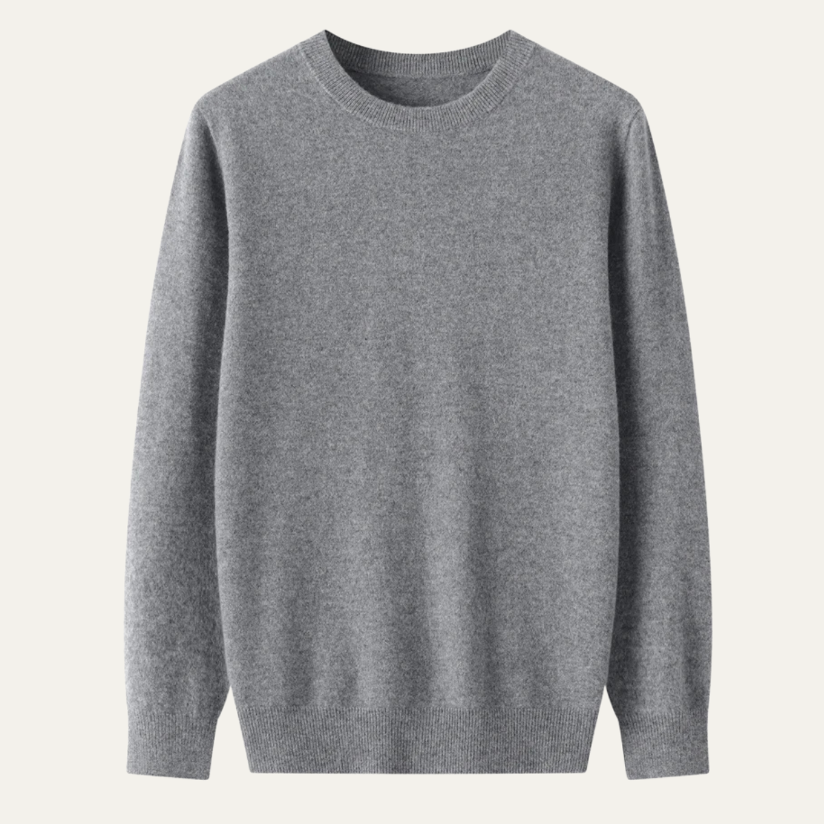 Men's Merino Wool Sweater O Neck Winter Beige