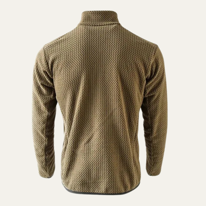 Men's Thick Waffle Knit Fleece Half Zip Sweater