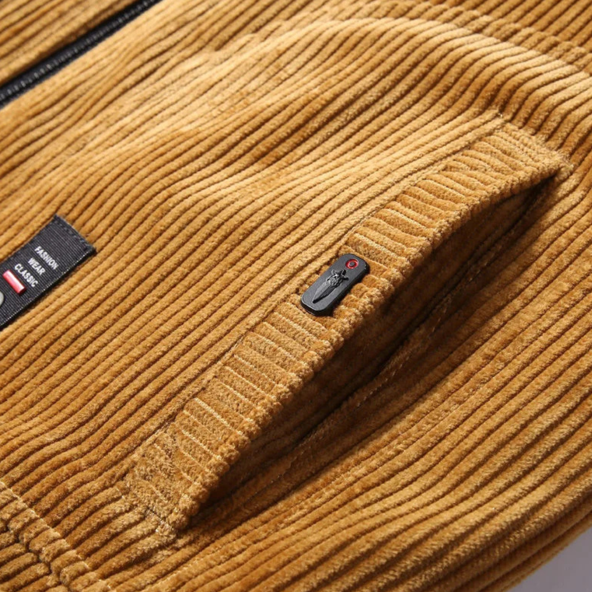 Men's Corduroy Thermal Jacket Fur Collar