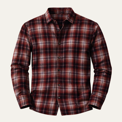Men's Plaid Flannel Shirt Casual Button Down - VibreMode