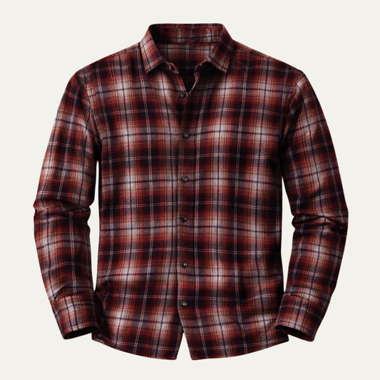 Men's Plaid Flannel Shirt Casual Button Down - VibreMode