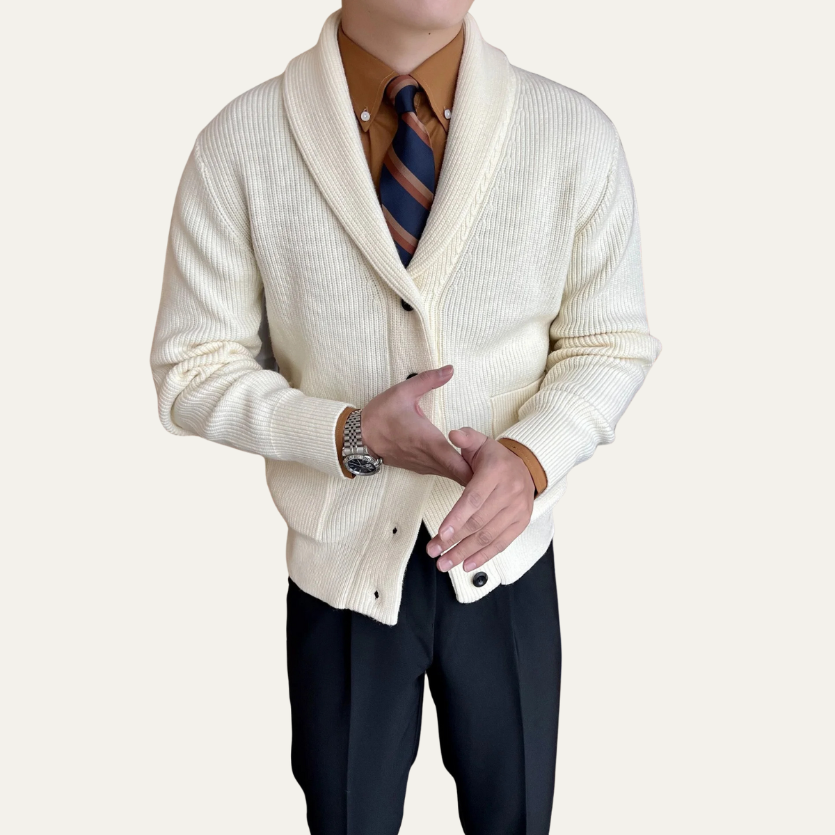 Men's Soft Knit Button Up Cardigan