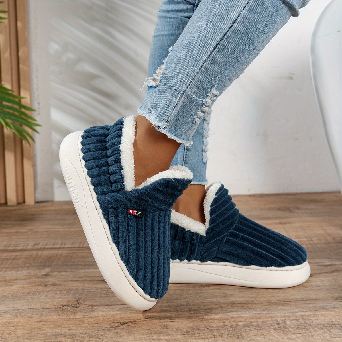 Women's Fleece Slippers Non-Slip Sole