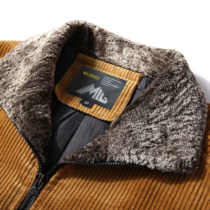 Men's Corduroy Thermal Jacket Fur Collar