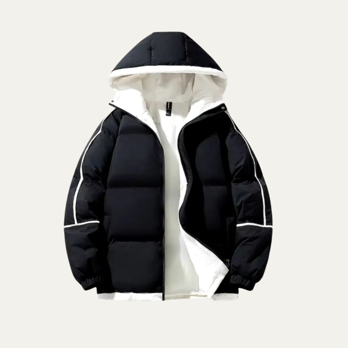 Men's Waterproof Puffer Jacket Hooded Winter Coat - VibreMode