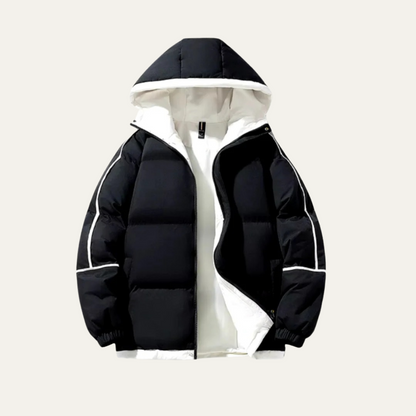 Men's Waterproof Puffer Jacket Hooded Winter Coat - VibreMode