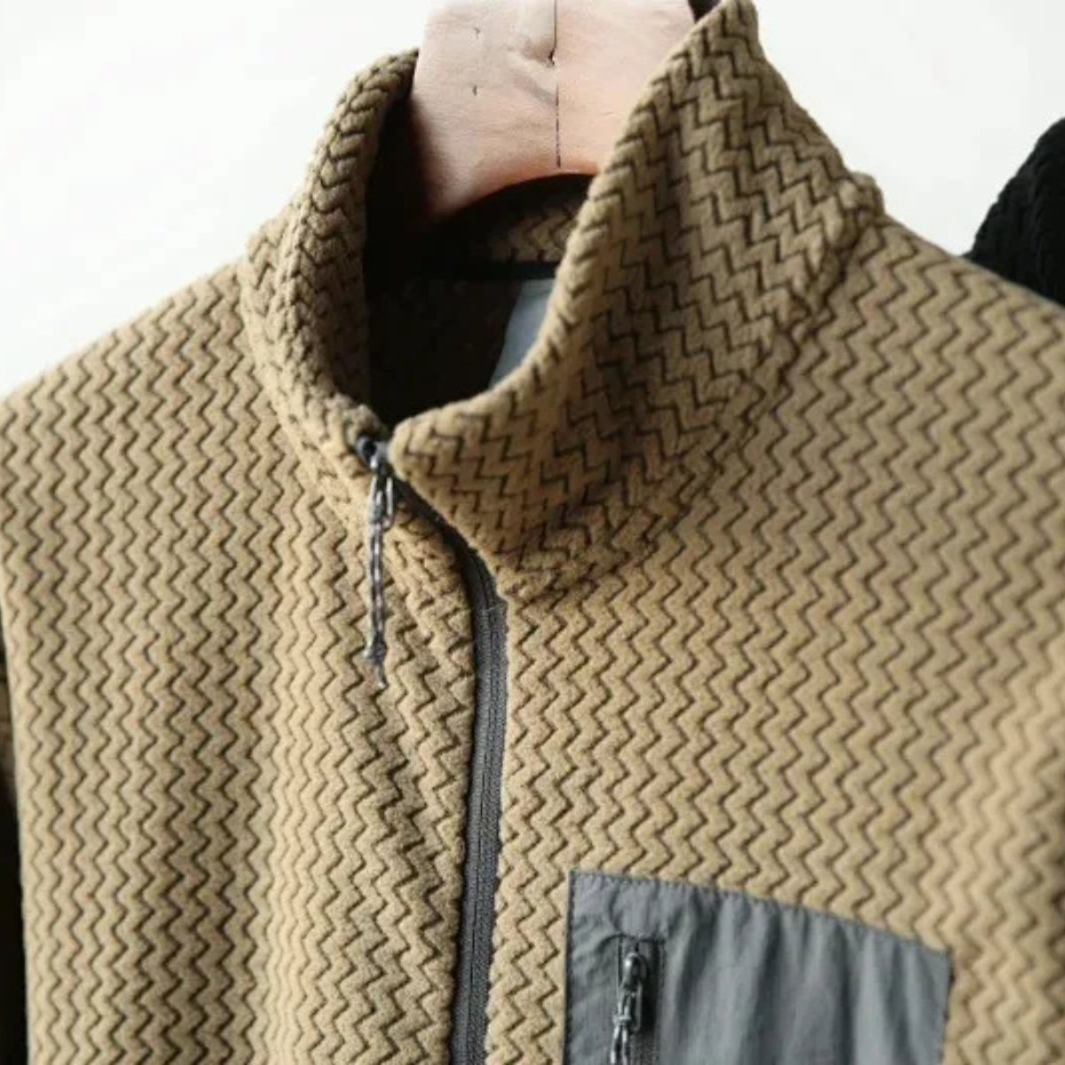 Men's Thick Waffle Knit Fleece Half Zip Sweater