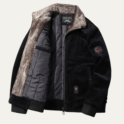 Men's Corduroy Thermal Jacket Fur Collar