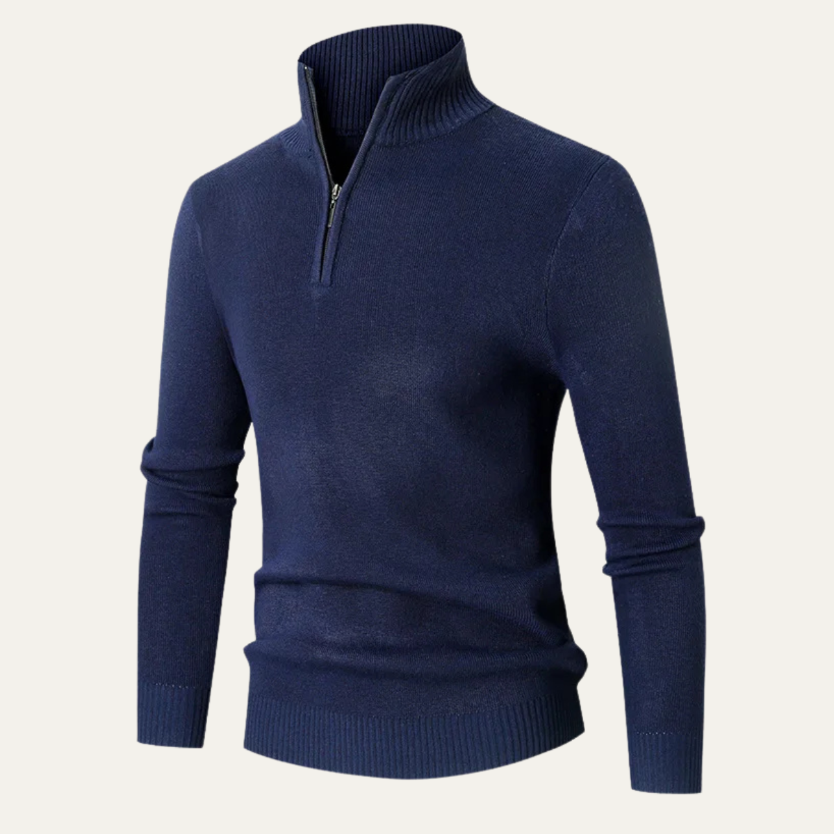 Men's High Collar Quarter Zip Sweater Knit