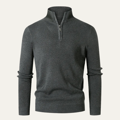 Men's High Collar Quarter Zip Sweater Knit - VibreMode