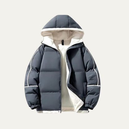 Men's Waterproof Puffer Jacket Hooded Winter Coat