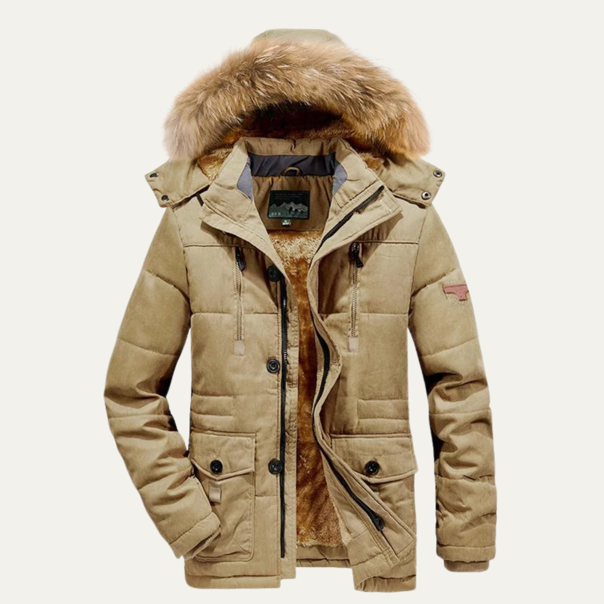 Men's Thick Fleece Hooded Parka Jacket