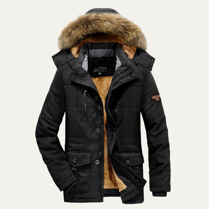 Men's Thick Fleece Hooded Parka Jacket