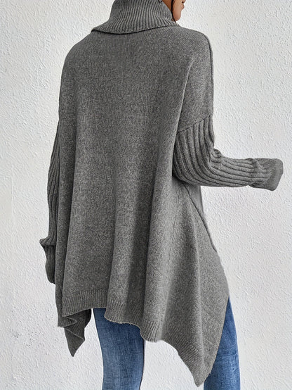 Women's Folded Turtleneck Sweater Loose Fit