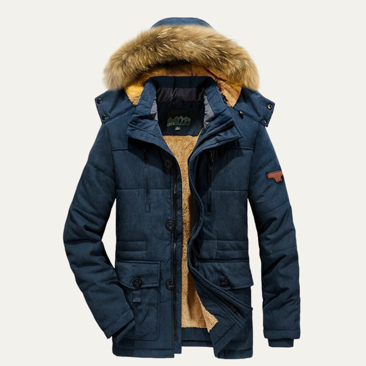 Men's Thick Fleece Hooded Parka Jacket - VibreMode