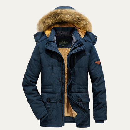 Men's Thick Fleece Hooded Parka Jacket - VibreMode