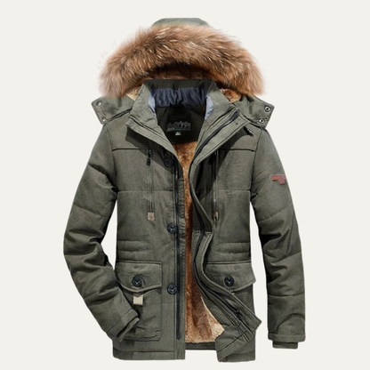 Men's Thick Fleece Hooded Parka Jacket