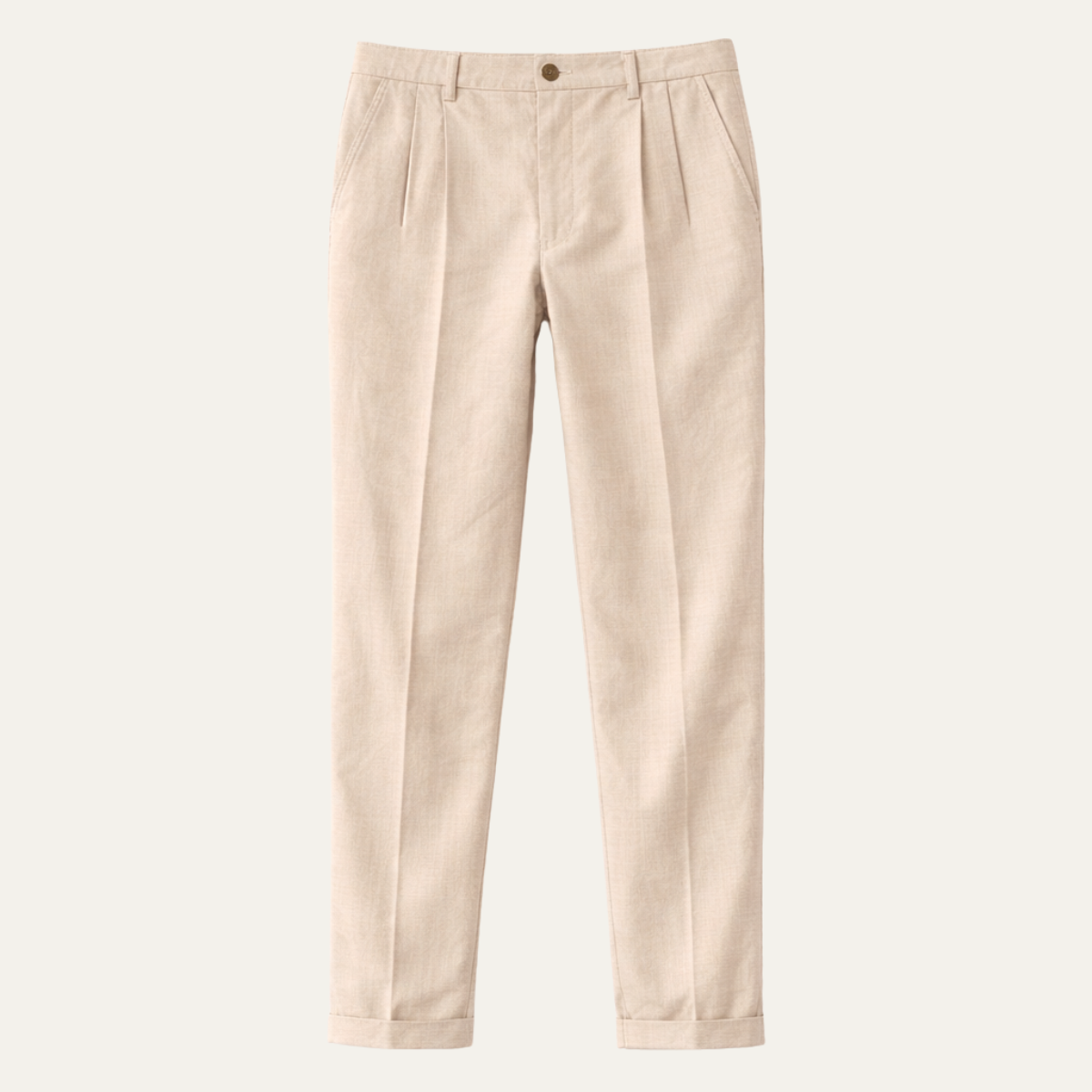 Men's Slim Fit Linen Dress Pants Lightweight Beige - VibreMode