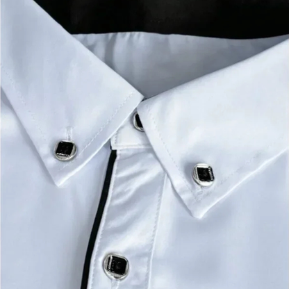 Men's Slim Fit Dress Shirt Long Sleeve White Cotton