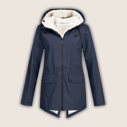 Women's Hooded Lined Zip Up Coat