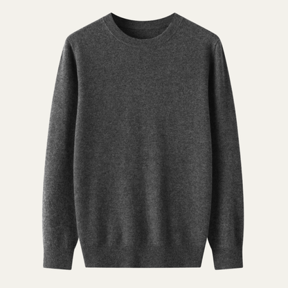 Men's Merino Wool Sweater O Neck Winter Beige