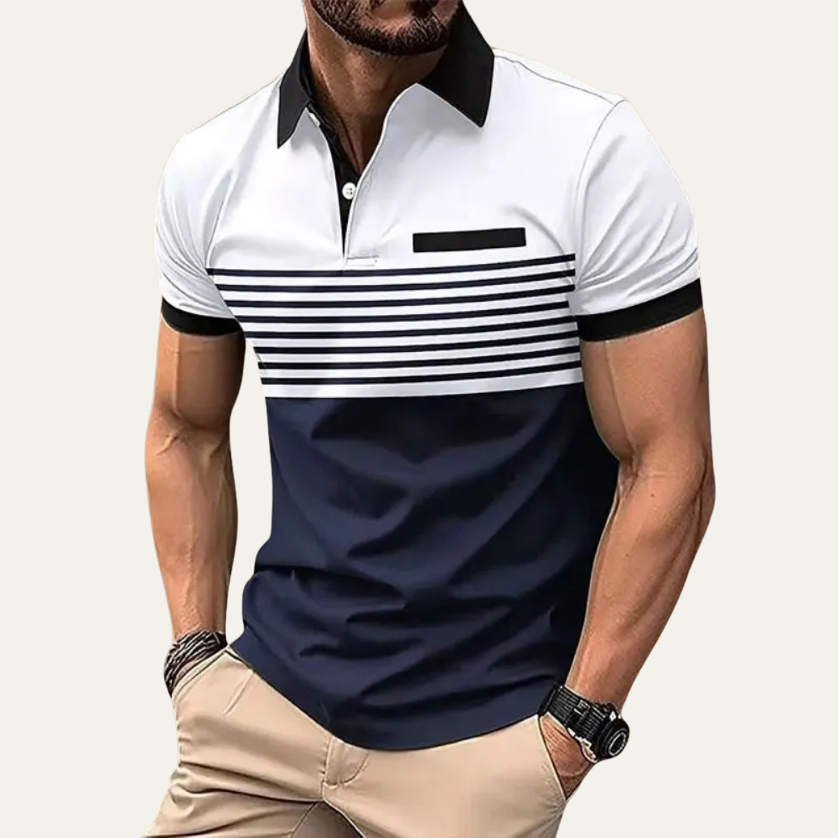 Men's Slim Fit Striped Polo Shirt