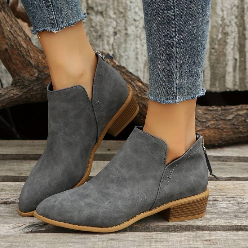 Comfortable Low Heel Slip On Women's Boots