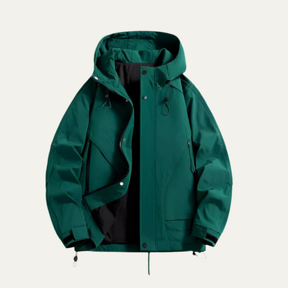 Men's Waterproof Windbreaker Lightweight Hooded Jacket