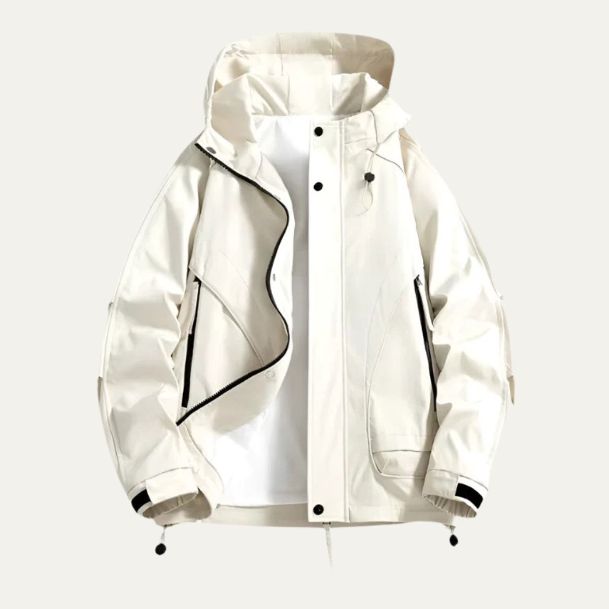 Men's Waterproof Windbreaker Lightweight Hooded Jacket