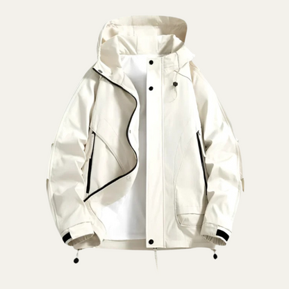 Men's Waterproof Windbreaker Lightweight Hooded Jacket