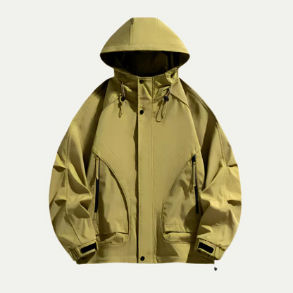 Men's Waterproof Windbreaker Lightweight Hooded Jacket