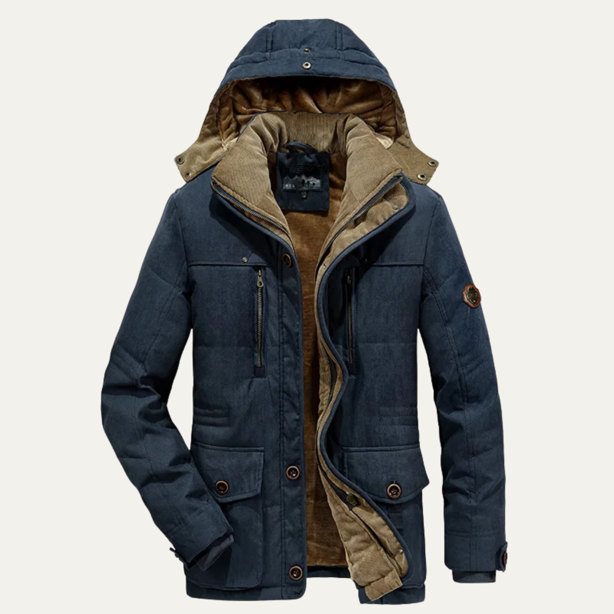 Men's Thick Fleece Hooded Winter Parka Jacket - VibreMode