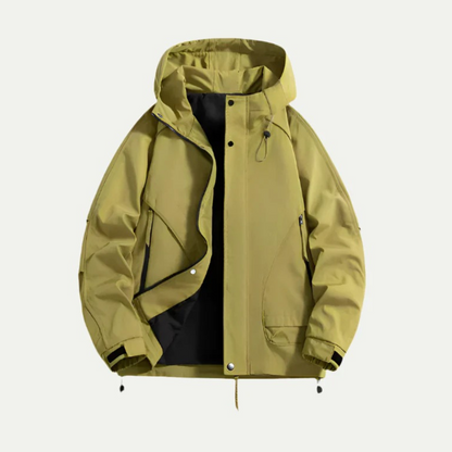 Men's Waterproof Windbreaker Lightweight Hooded Jacket