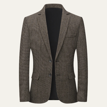 Men's Slim Fit Blazer Two Button Wool Navy - VibreMode