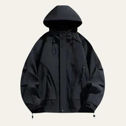 Men's Waterproof Windbreaker Lightweight Hooded Jacket - VibreMode