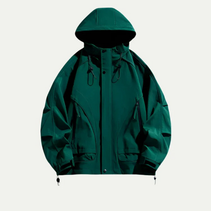 Men's Waterproof Windbreaker Lightweight Hooded Jacket