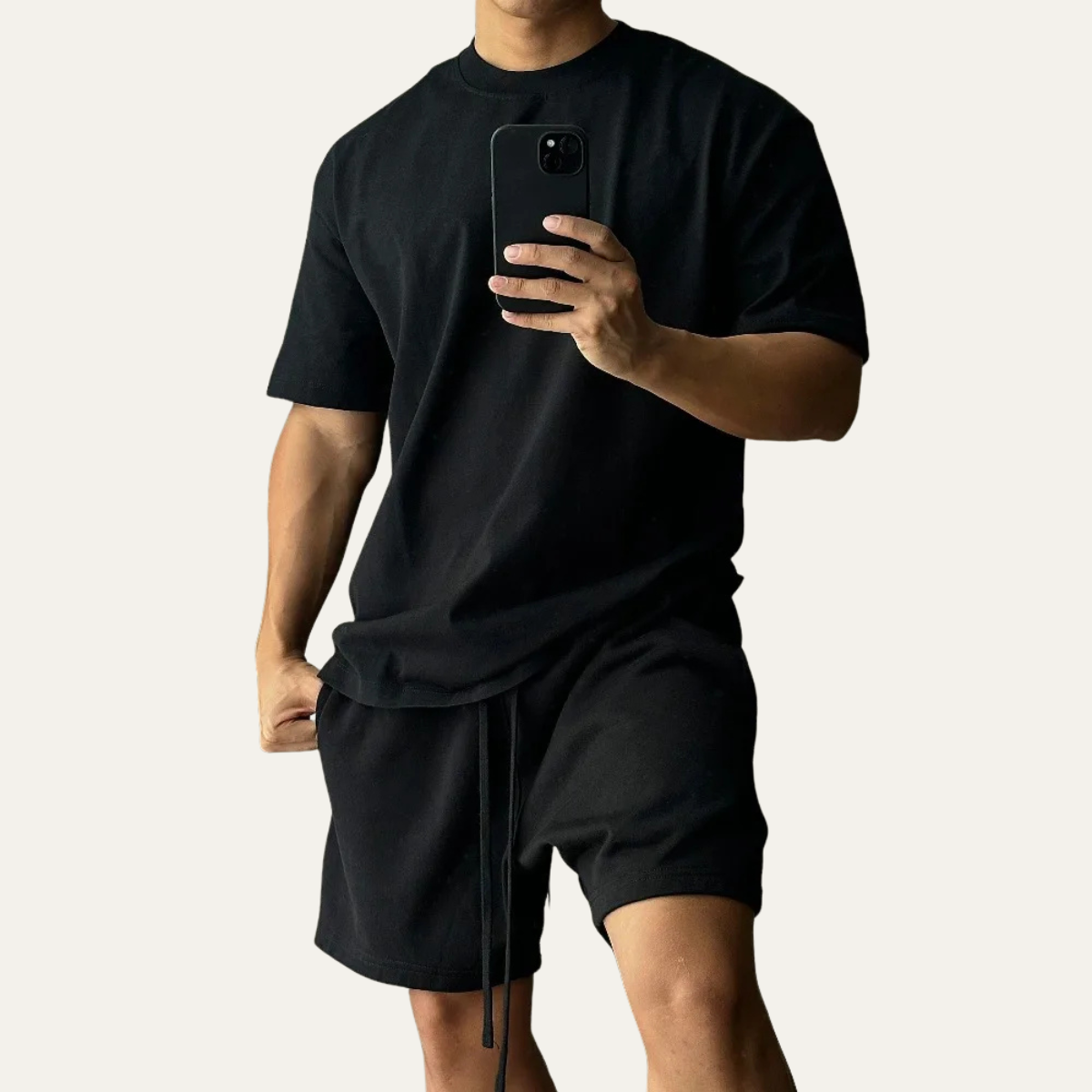 Men's Cotton Casual T Shirt And Shorts Set