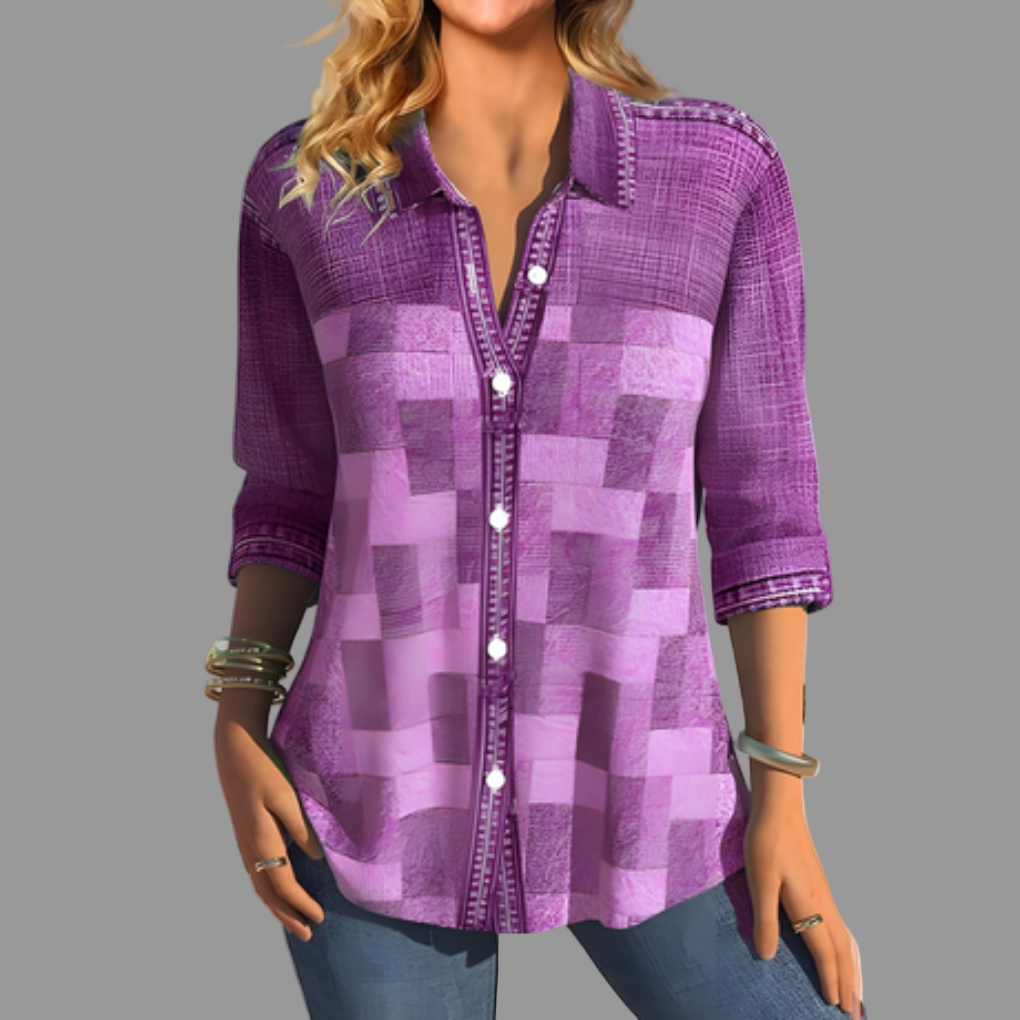 Women's Down Blouse Button Front Everyday Style