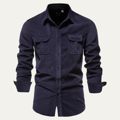 Men's Slim Fit Corduroy Shirt - VibreMode