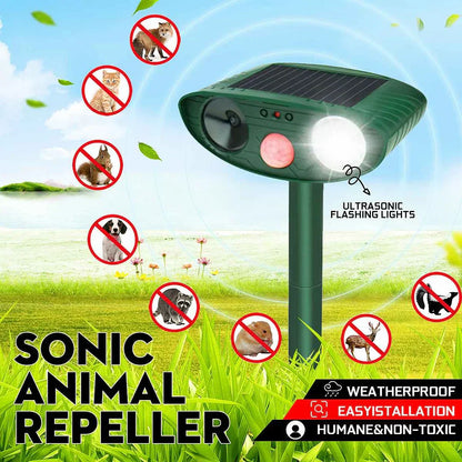 Solar Powered Ultrasonic Animal Repeller Motion Activated - VibreMode