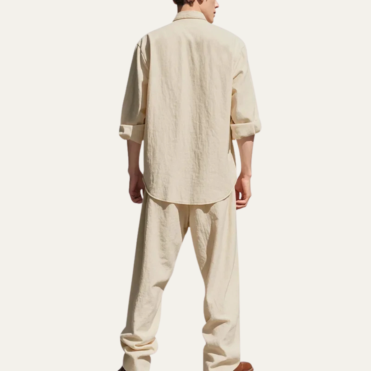 Mens Casual Linen Shirt And Pants Set